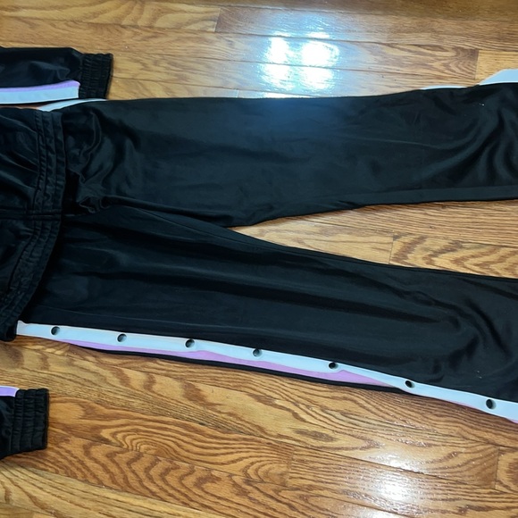 Garage Track suit 2 piece sweatpants and zipper jacket Size Medium black purple - Picture 3 of 12